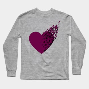 Purple/Black Breaking Heart Long Sleeve T-Shirt